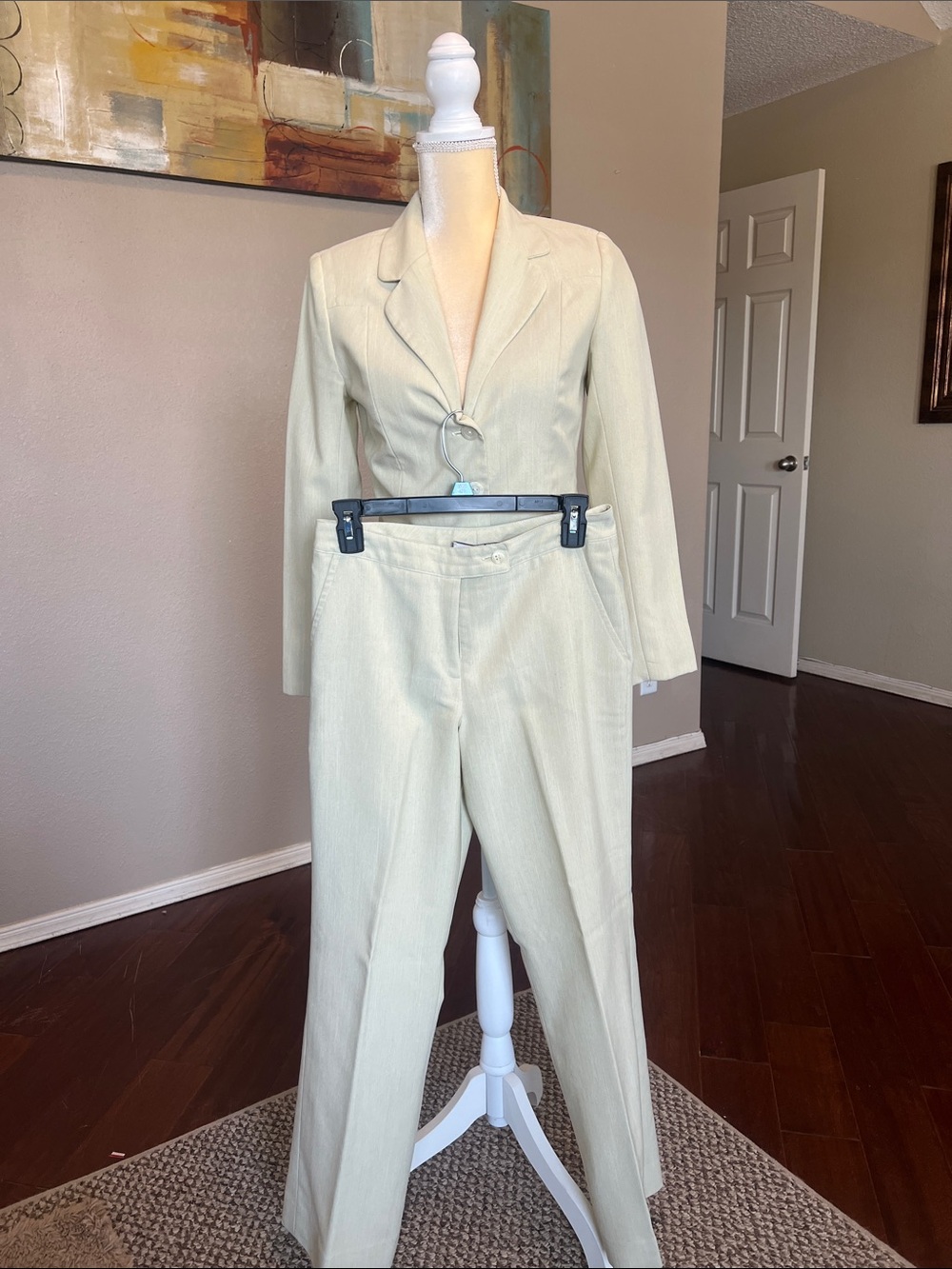 Tailored Women's Light Cream Pantsuit - Two-Piece Set